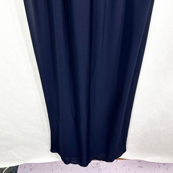 Lulus Small Dress Navy Blue Maxi Floor Length Sleeveless Chiffon Zip Lined‎ 184 - Picture 3 of 8